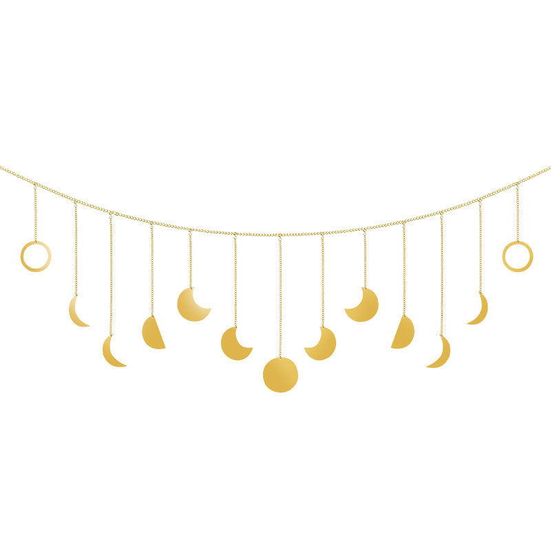 Móbile de fases da lua, metal dourado