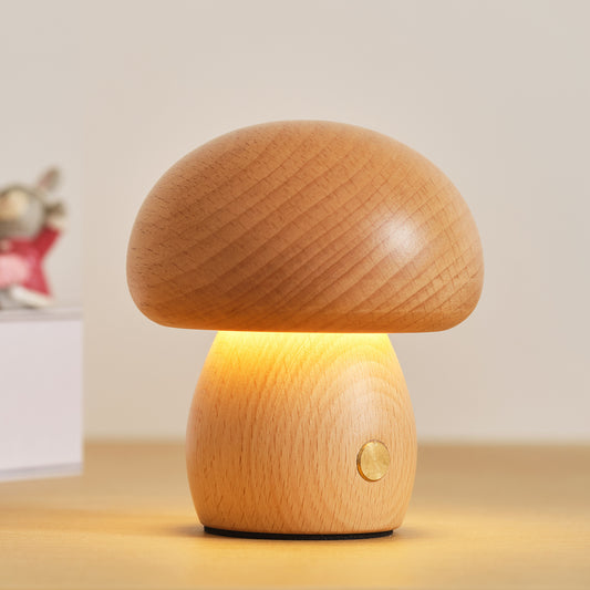 Soothera Mushroom Lamp — Madeira de Faia Natural