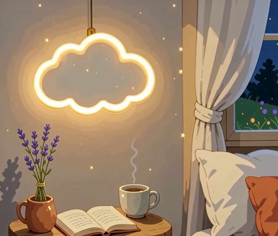 Soothera Cloud Neon — ilustração cozy cottagecore