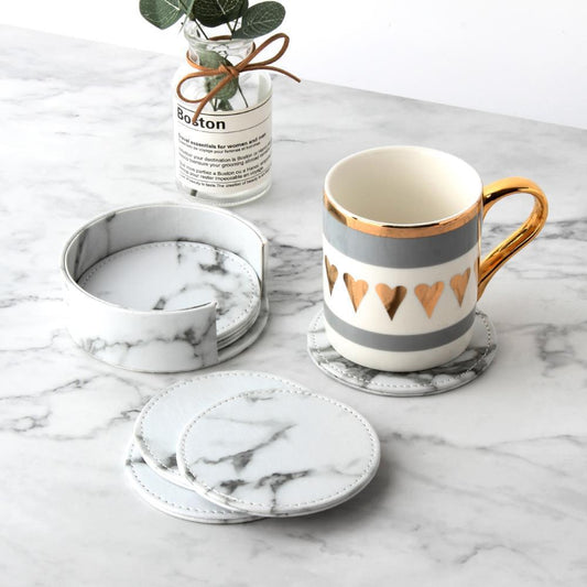 Soothera Coaster Set — bases de copo em mármore com caneca