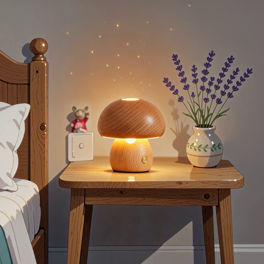 Soothera Mushroom Lamp — ilustração cozy cottagecore